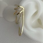 Özel Seri Gold Zirkon Taşlı Çoklu Oval Tasarım  Sol Kulak Earcuff