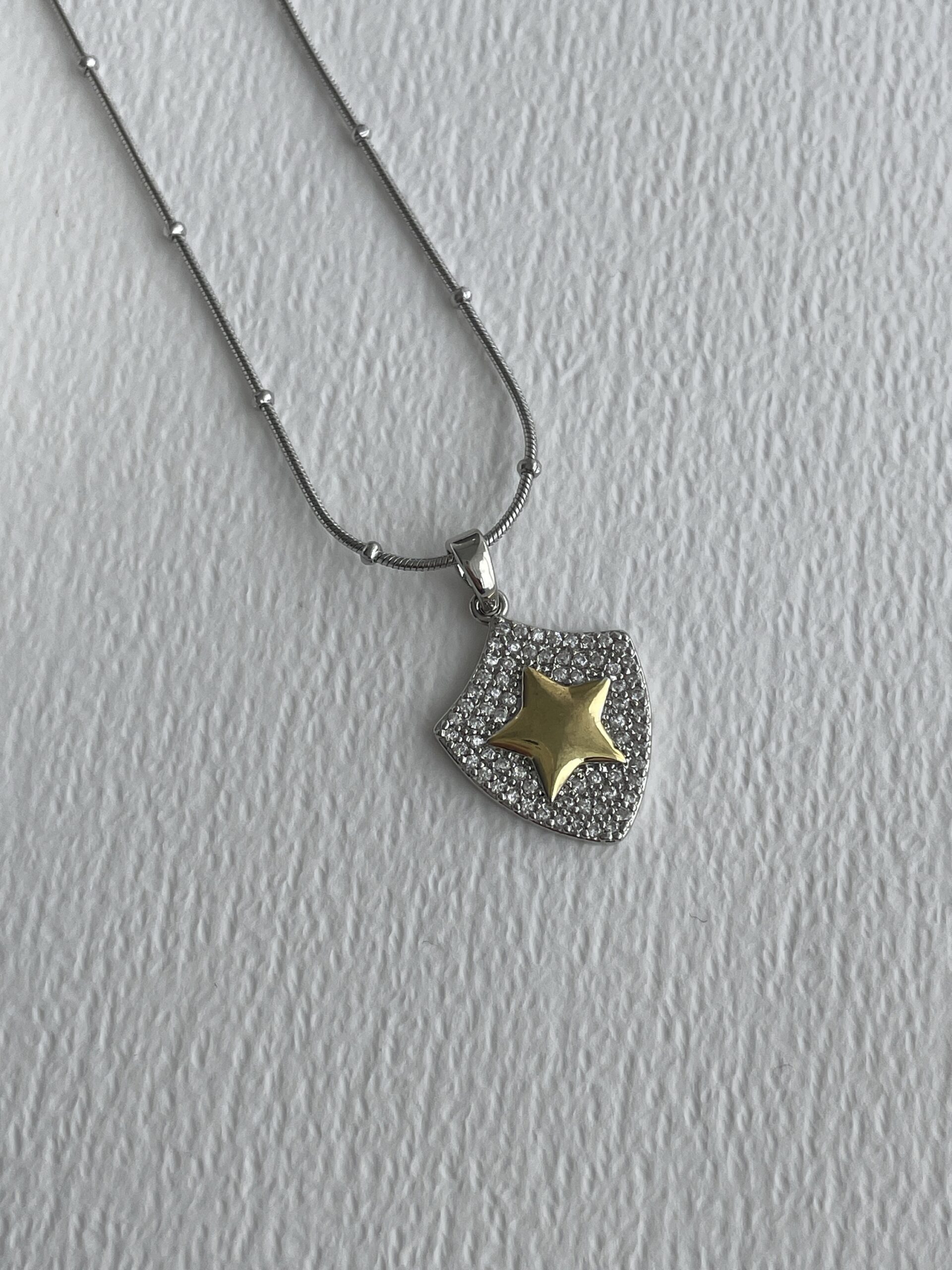 img_1350 Çelik Zirkon Taşlı Gold & Gümüş Yıldız Tasarım Kolye