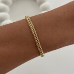 Özel Seri Örgü Desen Gold Bileklik 3mm 18 cm