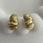 Çelik Tırtık Model Gold Küpe