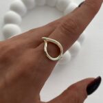 Özel Seri Geometrik Tasarım Gold Yüzük