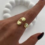 Özel Seri Üçlü Damla Ayarlanabilir Gold Yüzük