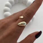 Özel Seri Damla Ayarlanabilir Gold Yüzük