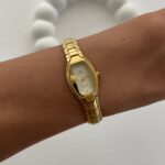 Çelik Beyaz Kadran Vintage Gold Saat