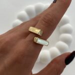 Özel Seri Geometrik Tasarım  Ayarlanabilir Gold Yüzük