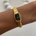 Çelik Siyah Kadran Vintage Gold Saat