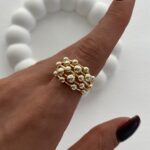 Özel Seri Çoklu Top Tasarım Ayarlanabilir Gold Yüzük