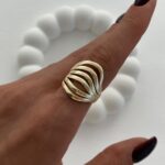 Özel Seri Geometrik Tasarım Ayarlanabilir Gold Yüzük