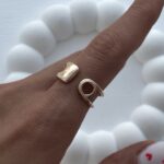 Özel Seri Geometrik Tasarım Ayarlanabilir Gold Yüzük