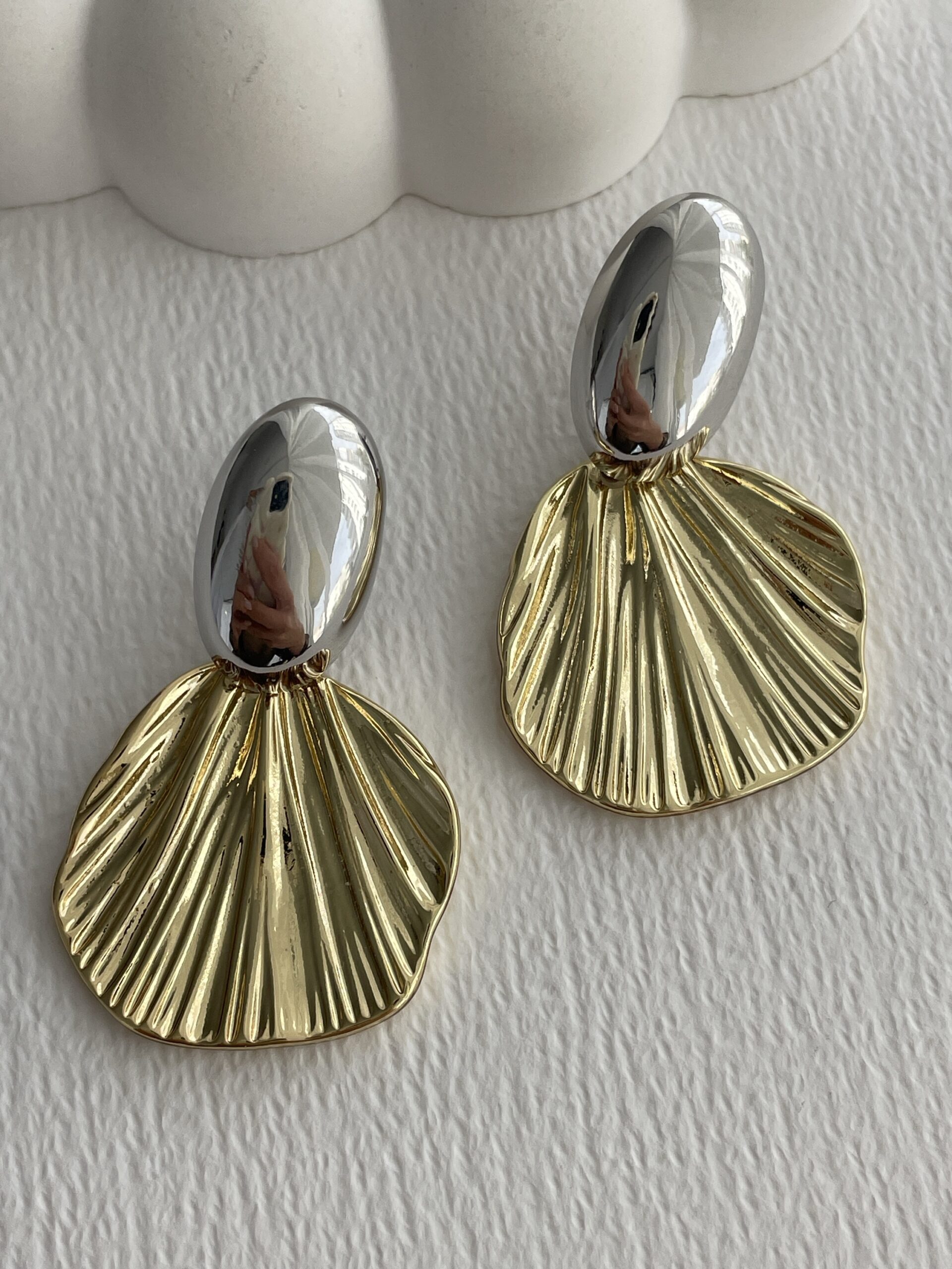 img_8094 Özel Seri Gümüş & Gold Yaprak Küpe