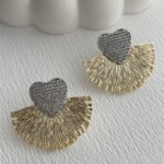 Özel Seri Marka Model Gold & Gümüş  Kalp Küpe