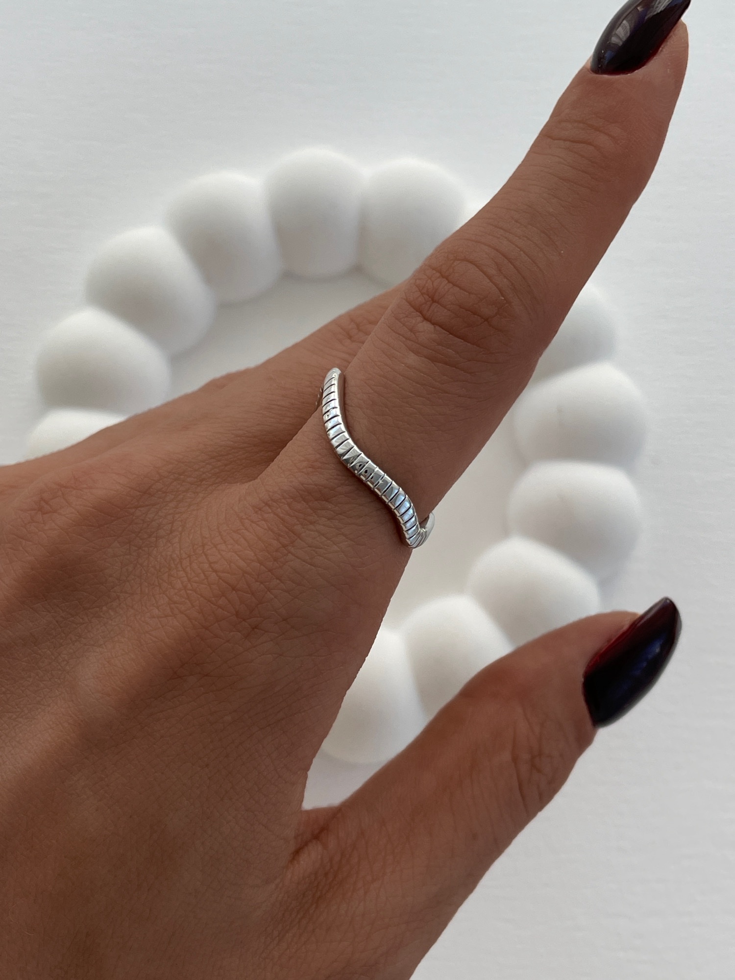 img_9200 Özel Seri Tırtık Desen S Tasarım Ayarlanabilir Gümüş Yüzük