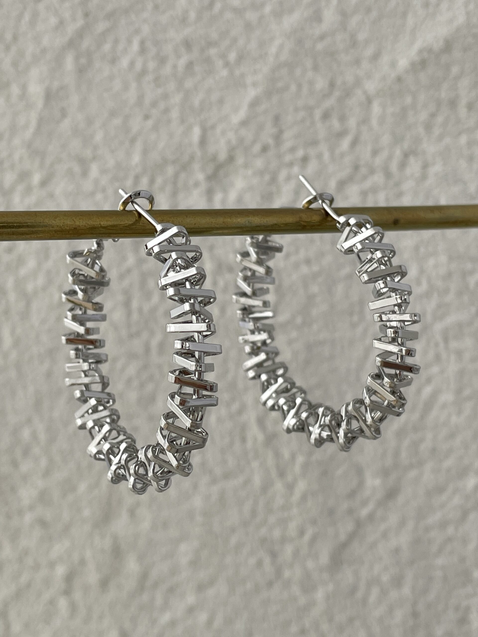 img_9785 Özel Seri Halka Kare Tasarım Gümüş Küpe