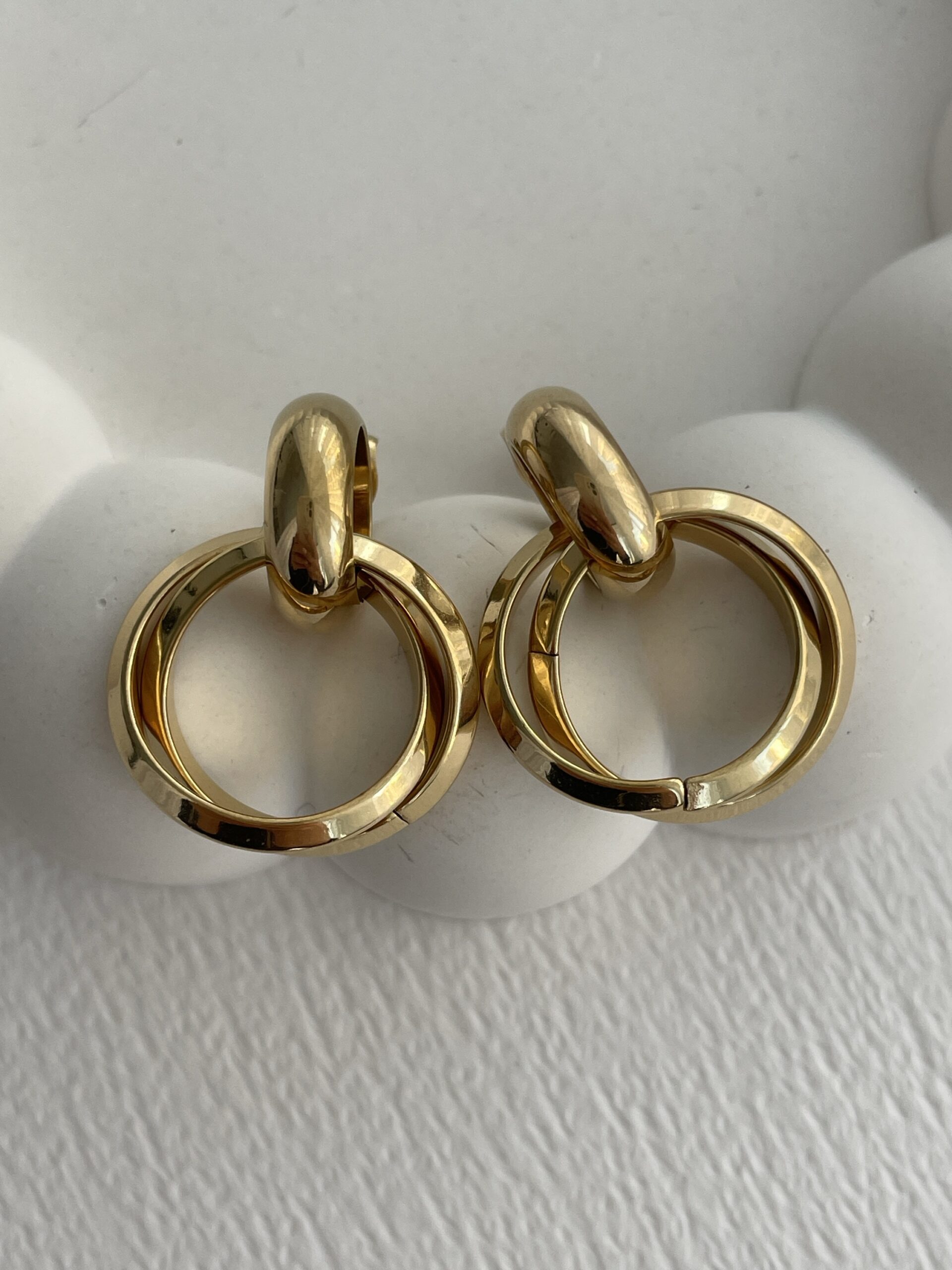 img_2087 Çelik İç İçe Halka Gold Küpe