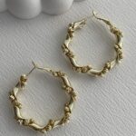 Özel Seri Kıvrımlı Dorika Gold Küpe
