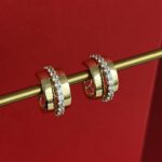NS-XUPING Minik Ortası Zirkon Taş Halka Gold Küpe