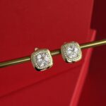 NS-XUPING Minik Kare Tasarım Zirkon Taş Gold Küpe