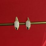 NS-XUPING Minik Zirkon Taş Üçgen Model Gold Küpe