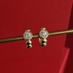 NS-XUPING Minik Zirkon Taşlı Çoklu Yuvarlak Gold Küpe