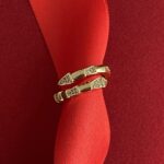 NS-Zirkon Taşlı Yılan Tasarım Ayarlanabilir Gold Yüzük