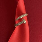 NS-Zirkon Taşlı Çivi Tasarım Ayarlanabilir Gold Yüzük