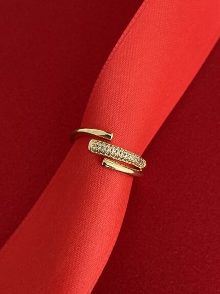 NS-Zirkon Taşlı Üçlü Ayarlanabilir Gold Yüzük