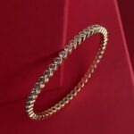 NS-Zirkon Taş Tam Tur Tasarım Gold Kelepçe Bileklik