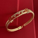 NS-Zirkon Taşlı Marka Model Gold Kelepçe Bileklik