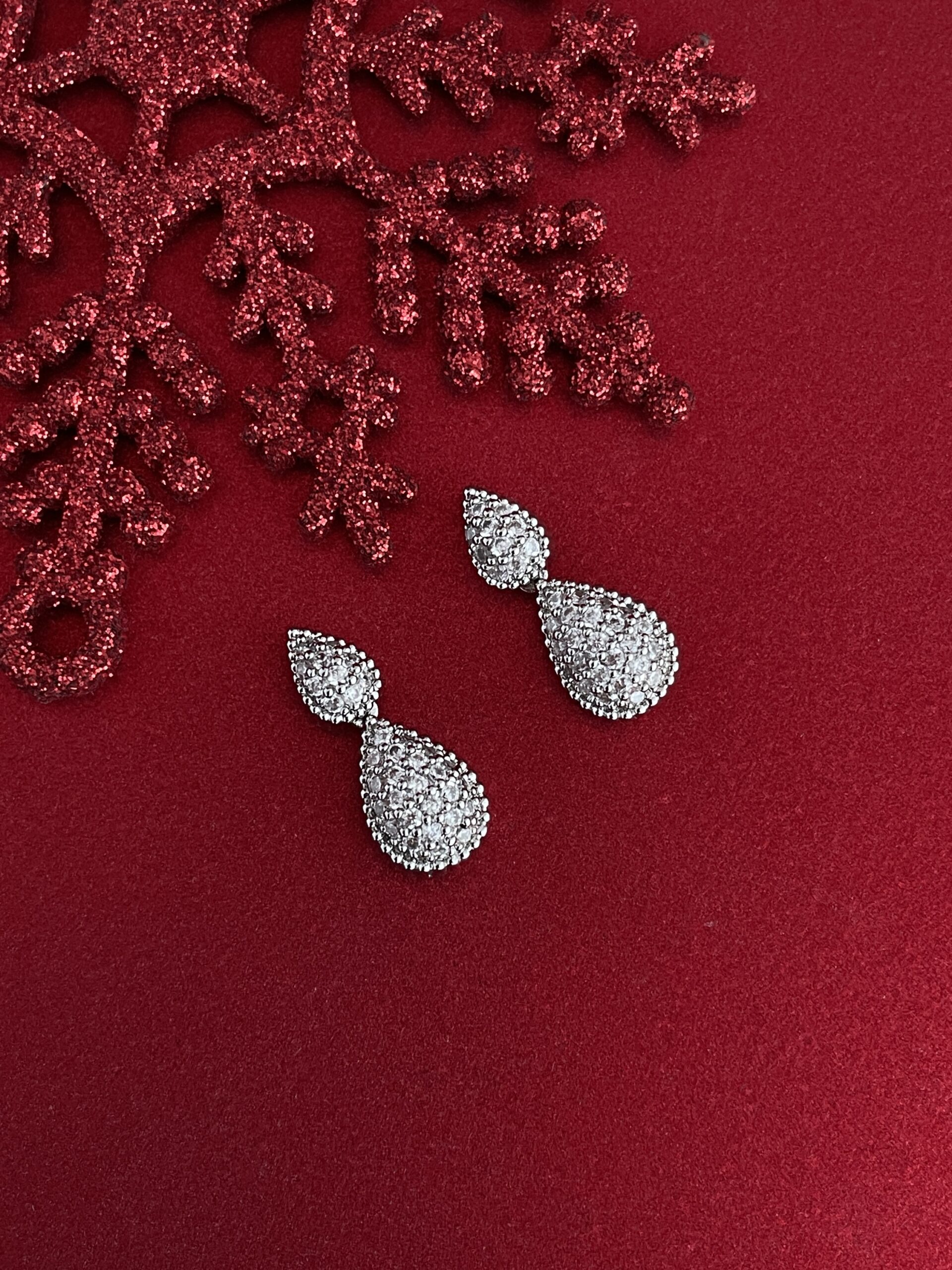 img_3416 NS-Zirkon Taşlı Damla Tasarım Gümüş Küpe