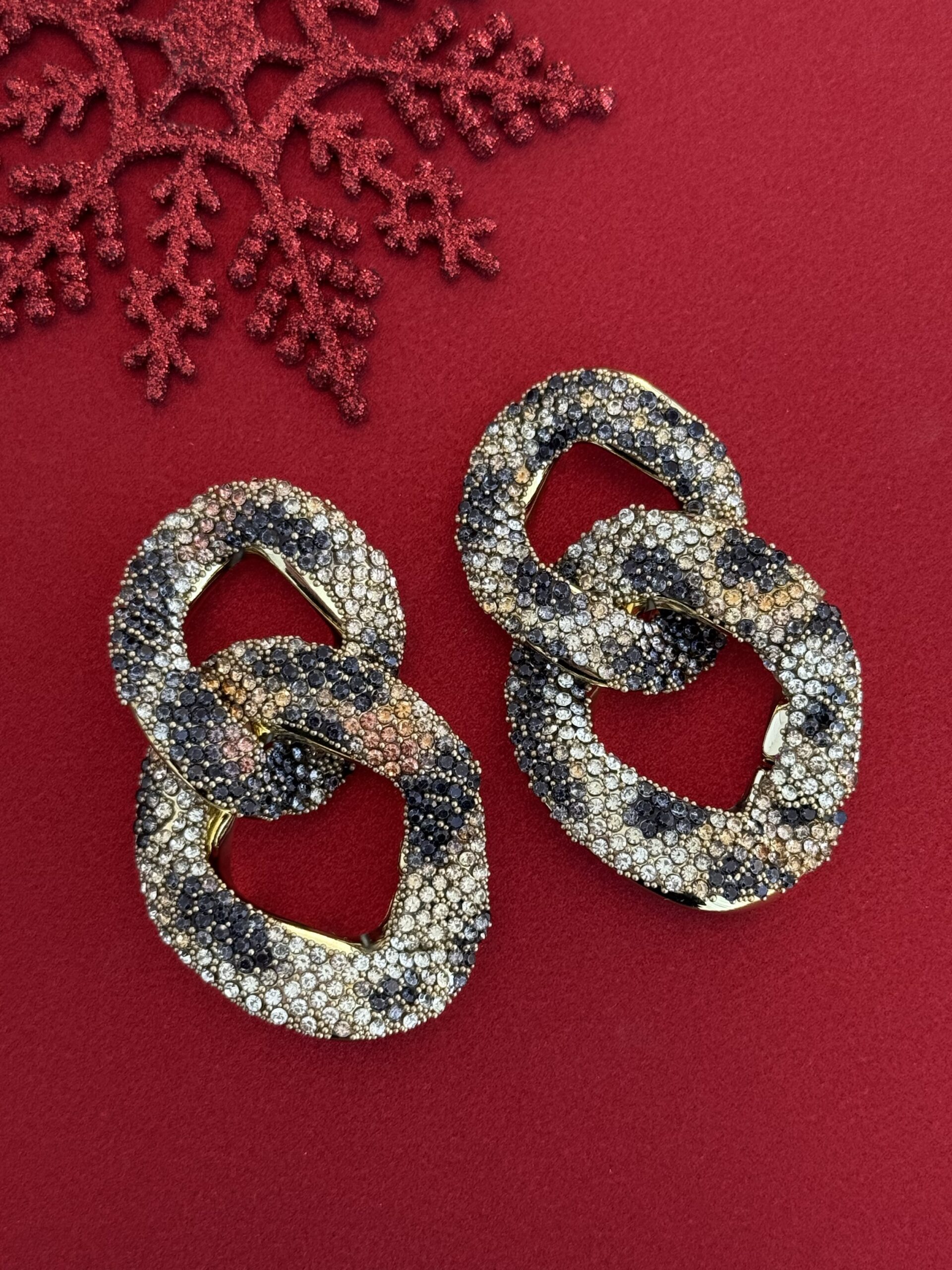 img_4533 NS-Zirkon Taşlı Büyük Gurmet Tasarım Gold Leopar Küpe