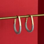NS-Marka Model Büyük Oval Gold&Gümüş Küpe