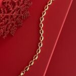NS-Oval Model Zirkon Taşlı Gold Bileklik