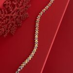 NS-Üçgen Model Zirkon Taş Gold & Gümüş Bileklik