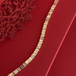 NS-Dikdörtgen Model Zirkon Taş Gold Bileklik
