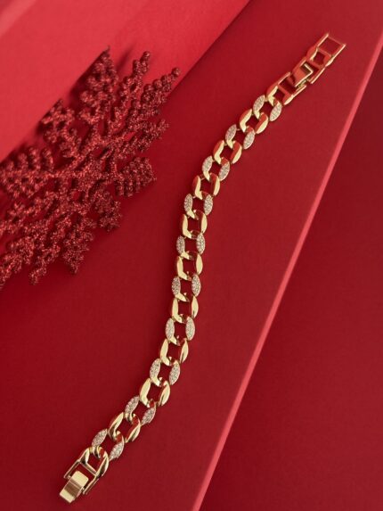 NS-Gurmet Tasarım Zirkon Taş Gold Bileklik