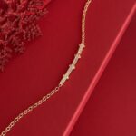 NS-Marka Model Dikdörtgen Zirkon Taşlı Gold Bileklik