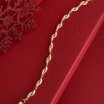 NS-Sarmal Tasarım Zirkon Taşlı Gold Bileklik