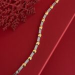 NS-Oval Tasarım Gold & Gümüş Bileklik