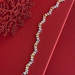 NS-Dikdörtgen Model Zirkon Taşlı Gold & Gümüş Bileklik