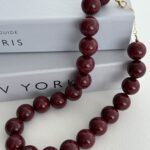Özel Seri Top Tasarım Bordo Kolye
