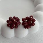 Özel Seri Böğürtlen Tasarım Bordo Küpe