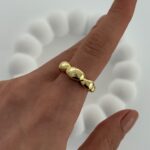 Özel Seri Damla Tasarım Model Ayarlanabilir Gold Yüzük