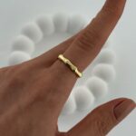 Özel Seri Kemik Tasarım Ayarlanabilir Gold Yüzük