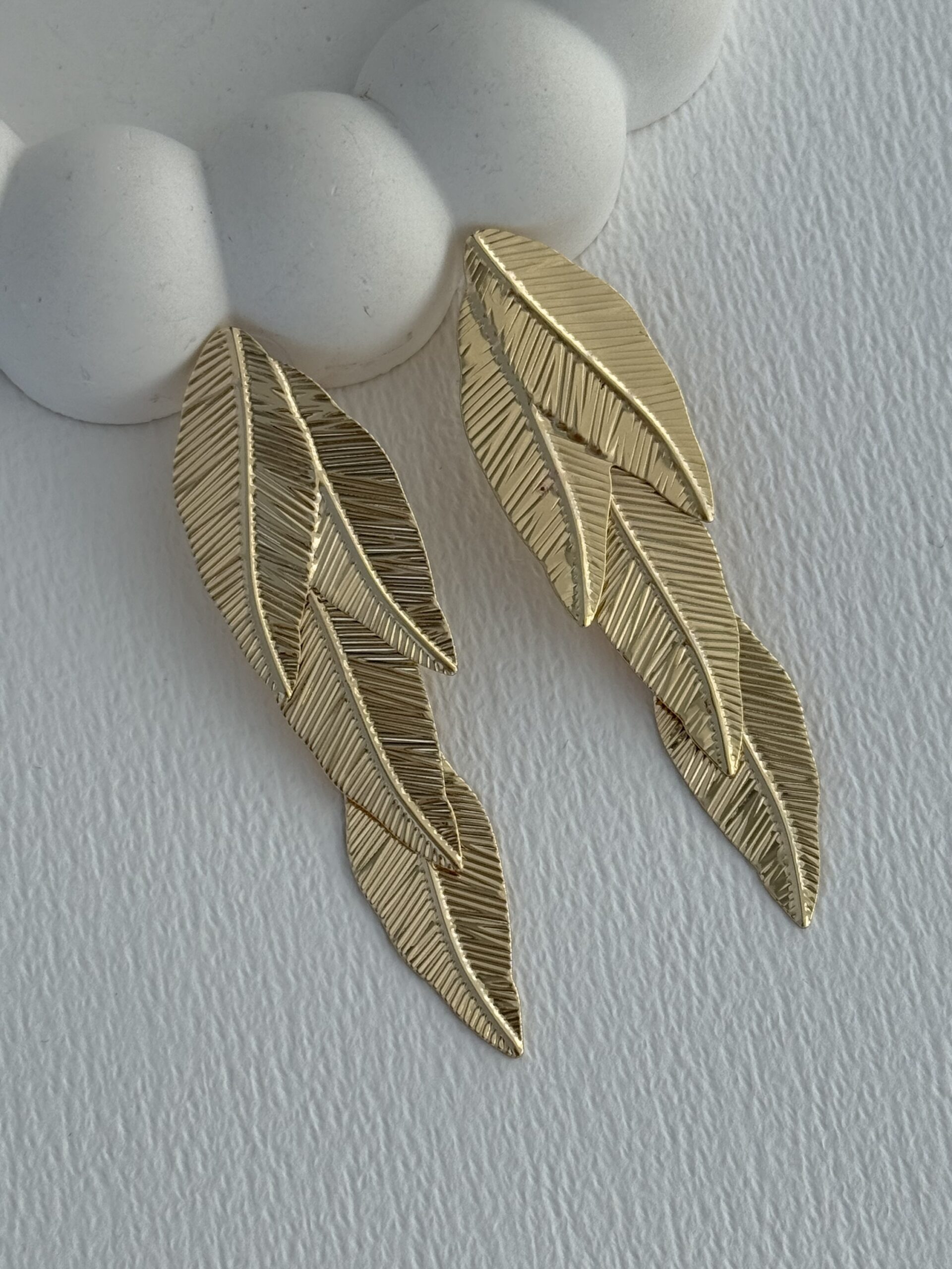 img_0269-2 Özel Seri Yaprak Tasarım Gold Küpe 8cm