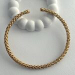 Özel Seri Örgü Tasarım Gold Choker Kolye