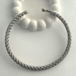 Özel Seri Örgü Tasarım Gümüş Choker Kolye