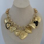 Özel Seri ZR Model Kalp Charm Tasarım Gold Kolye