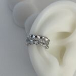 Özel Seri Asimetrik Kıvrım Tasarım Zirkon Taşlı Gümüş Earcuff