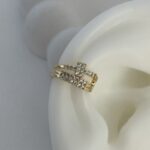 Özel Seri Üçlü Ayrık Zirkon Taş Gold Earcuff