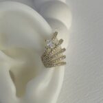 Özel Seri Beşli Zirkon Taş Yıldız Tasarım Gold Earcuff
